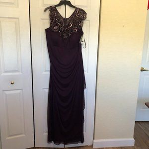 Women's Plus Size 22W Deep Dark Purple Formal Gown Dress NWT